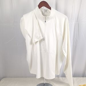 Old Navy Cream Quarter-Zip Mock Neck Pullover